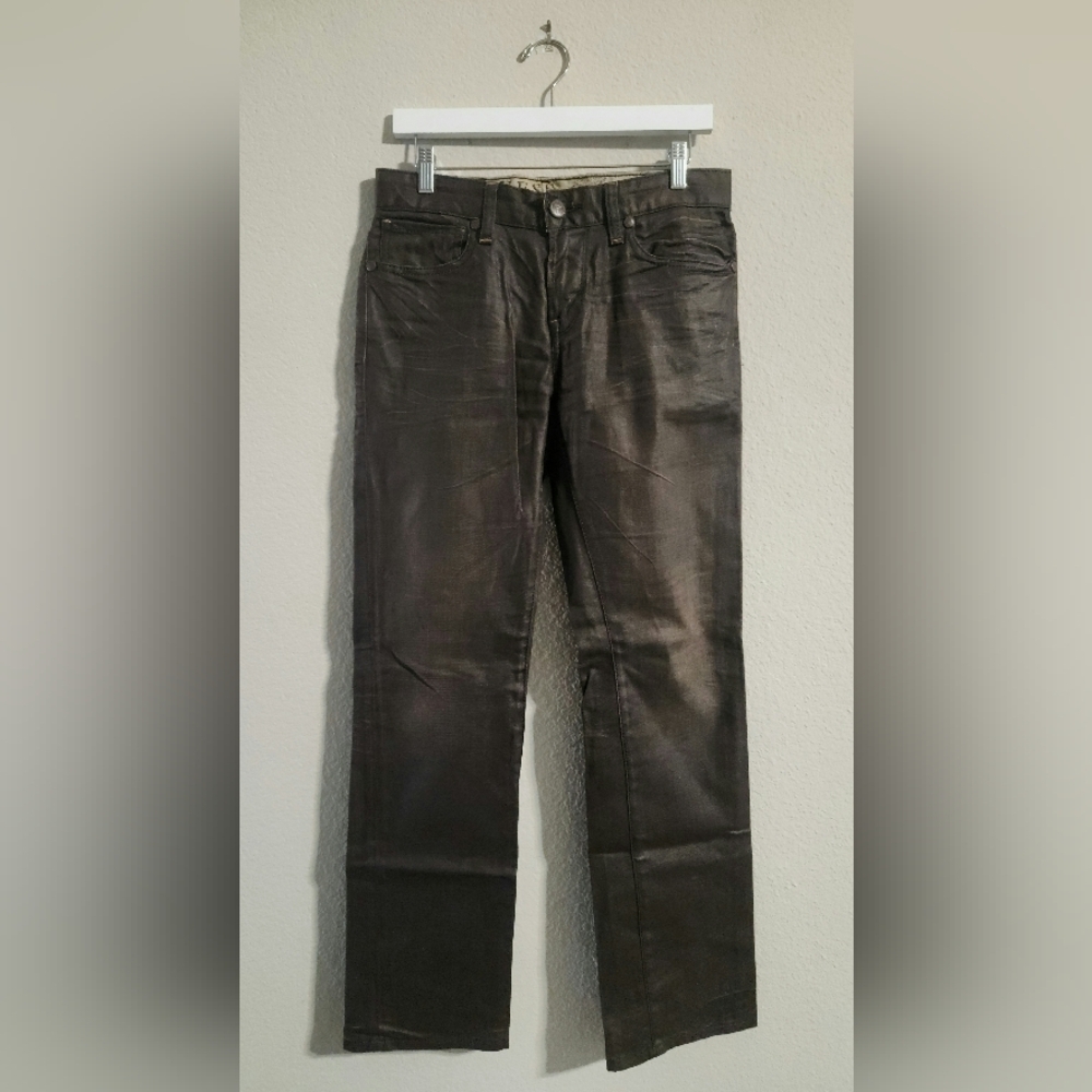 Guess Premium Coated Lincoln Slim Straight Jeans Brown Men’s size 30x33